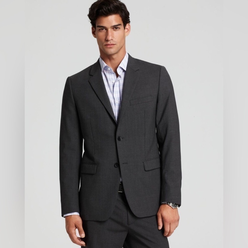 Theory Men’s Xylo 100% Wool Blazer Grey Size 38R Sport Coat Single Breasted